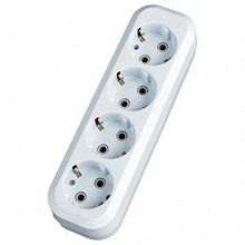 Колодка розеточная   ЭКСПЕРТ 4-местный, с заземлением, AKB16-4 | код. AKB16-4 |  EKF