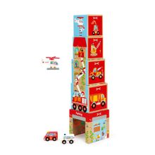 Кубики SCRATCH 6181088 Stacking Tower Cars and helicopter