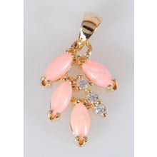 Кулон с кораллом "Кленовый лист"