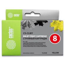 Картридж струйный Cactus CS-CLI8Y желтый для Canon Pixma MP470 MP500 MP510 MP520 MP530 MP600 MP800 M