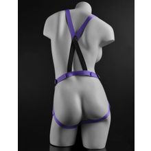 Pipedream Фиолетовая страпон-система 7  Strap-On Suspender Harness Set с реалистичной насадкой - 19 см. (фиолетовый)