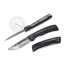 Нож складной Походный (дамасская сталь), паутина, А.Жбанов