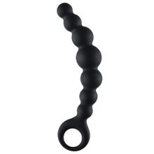 Lola toys Чёрная упругая анальная цепочка Flexible Wand - 18 см.