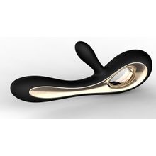 Lelo Черный вибратор с клиторальным отростком Soraya Black - 22 см. (черный)