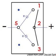 Osculati Marina R ON-OFF-ON toggle switch for 2 circuits, 14.196.04