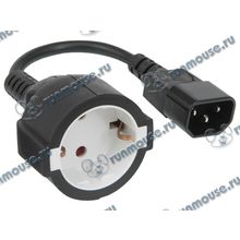 Кабель-переходник питания IEC->EURO Gembird "Cablexpert PC-SFC14M-01" (0.15м) (ret) [133210]