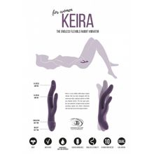 Фиолетовый вибратор Keira с клиторальным отростком - 21,3 см.