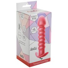 Lola toys Розовая анальная вибропробка Twisted Anal Plug - 13 см. (розовый)