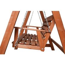 Садовые качели СЕЛЕНА 3.0 деревянные, с покраской (без матраса)