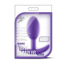 Фиолетовая анальная пробка Wearable Vibra Slim Plug Medium - 10,1 см. (151586)