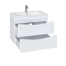 Тумба подвесная Sanstar Smile 60 2 ящ белая (ум-к Квадро 60)