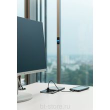 Розетка с Qi-Зарядкой Evoline Square80 220+USB-зарядное c RJ45 (927.00.004) черная