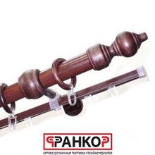 Карниз 37.D28 Вишня, двухрядный (дерево) Длина 300 см