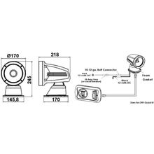 Osculati One electric exterior spotlight 12 V, 13.227.12