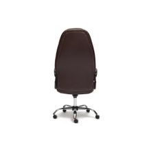 Tetchair Кресло BOSS люкс (хром), коричневый коричневый перфорированный