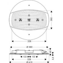 Верхний душ Hansgrohe Raindance Rainmaker (28404000) с подсветкой (600 мм)