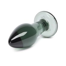 Fifty Shades of Grey Стеклянная анальная пробочка Something Darker Glass Butt Plug - 10,7 см. (зеленый)