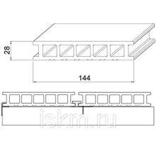 Террасная доска декинг SW Fagus белая длина 4,0 м