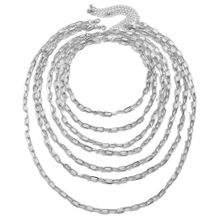 Многослойное колье под серебро (арт. 83506-4)