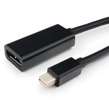 Адаптер mini DisplayPort M - DisplayPort F, 0.16 м, чёрный, Cablexpert (A-mDPM-DPF-001)