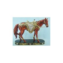 Сувенир Лошадь с зеркальцами и подвесками, лакированная