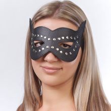 Sitabella Чёрная кожаная маска с клёпками и прорезями для глаз (черный)
