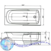 Акриловая ванна Aquanet Extra 150x70