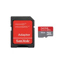 Карта памяти Micro SDHC 16GB SanDisk Class10 Mobile Ultra с адаптером SD