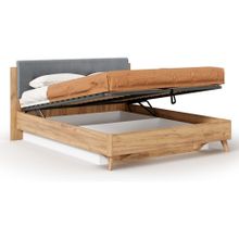 Алмаз. Любимый дом Марта-2 Кровать 1600 (с ПМ и мягкой накладкой, точечная утяжка Neo 25) (Дуб Золотой Глубокий серый)