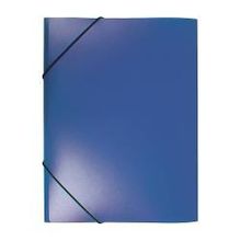 папка на резинке Бюрократ, A4, корешок 30мм, пластик 0,5мм, синяя PR05blu