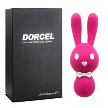 Розовый вибростимулятор-зайчик Dorcel - 16 см. (162025)