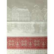 Скатерть "Зима" красная без кружева, 150х250