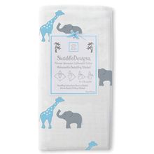 SwaddleDesigns Marquisette Safari Fun голубая