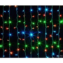 Занавес уличный 1,5*2,5м., 360LED, прозрач.пров,Мульти,4 режима,(можно соединять).