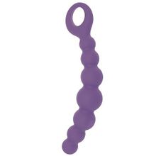 Фиолетовая анальная цепочка CATERPILL-ASS SILICONE PURPLE - 19,5 см. Фиолетовый