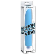 Неоново-голубой вибратор Neon Luv Touch Vibe - 17 см. Голубой