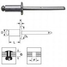Заклепка вытяжная 3,0х12,0 стандарт, сталь сталь