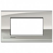 Рамка 4 модуля LIVING LIGHT, горизонтальная, палладий |  код. LNC4804PL |  Bticino