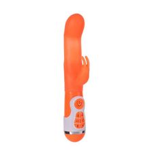 NMC Оранжевый вибратор с клиторальной стимуляцией INSTYLE DUO VIBRATOR 5.5INCH - 14 см. (оранжевый)