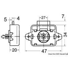 Osculati Mini push-lock polished and coated brass 16 mm, 38.182.04