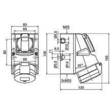 Bals Настенный комбинационный модуль с двойным зажимом Bals TK-Kombi-Dose 1010-QC 400 В 16 А 5 полюсов IP44 красный