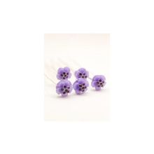 Свадебная шпилька-цветок Crystal Light фиолетового цвета PIN152