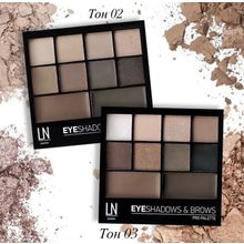 LN professional Набор для глаз и бровей тени и воск Pro Palette