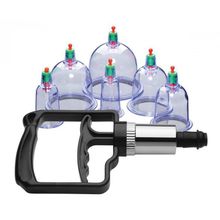 XR Brands Набор помп для стимуляции Sukshen 6 Piece Cupping Set with Acu-Points (прозрачный)