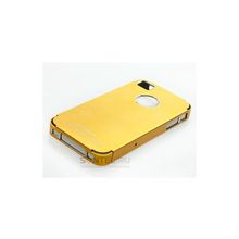 Накладка metal case для iPhone 4, Cross line, золотой