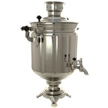 Электрический самовар 10 литров с никелированным покрытием "цилиндр" с автоматическим отключением при закипании, арт. 121040к