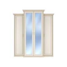 ПМ: КУРАЖ Шкаф 4-х дверный с пеналами и зеркалами Венето