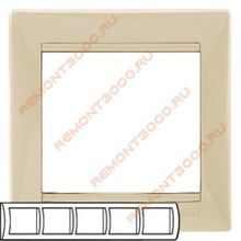 ЛЕГРАНД Валена 774355 рамка пятиместная слоновая кость   LEGRAND Valena 774355 рамка пятиместная слоновая кость