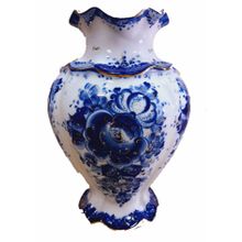 Ваза в золоте "Семейная №1" большая. Гжельский фарфор. арт. 2082