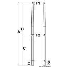 Osculati Stanchion for male bases AISI316 625 mm, 41.176.11